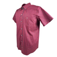 Camisa Masculina Texas Farm Manga Curta Xadrez Vermelho/Azul Ref:CAC753