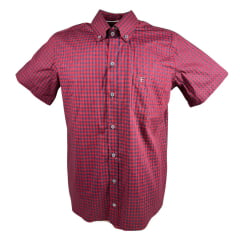 Camisa Masculina Texas Farm Manga Curta Xadrez Vermelho/Azul Ref:CAC753