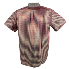 Camisa Masculina Texas Farm Manga Curta Xadrez Vermelho/Laranja Ref:CAC756