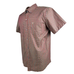 Camisa Masculina Texas Farm Manga Curta Xadrez Vermelho/Laranja Ref:CAC756