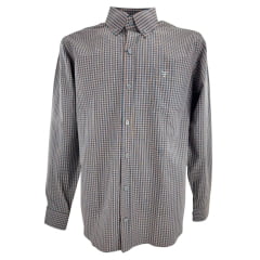 Camisa Masculina Texas Farm Manga Longa Xadrez Azul/Bege Ref: CAL560