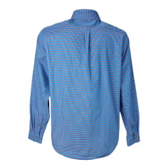 Camisa Masculina Texas Farm Manga Longa Xadrez Azul Vermelho E Com Logo Bordado Azul Escuro Ref:CAL450