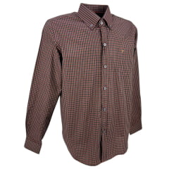 Camisa Masculina Texas Farm Manga Longa Xadrez Marrom Ref: CAL460