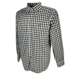 Camisa Masculina Texas Farm Manga Longa Xadrez Marrom/Verde Escuro Com Logo Verde Escuro Ref.CAL461