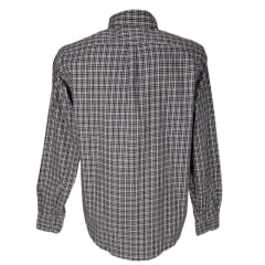 Camisa Masculina Texas Farm Manga Longa Xadrez Preto E Branco/Vermelho Bordado Bege Ref:CAL451