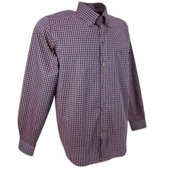 Camisa Masculina Texas Farm Manga Longa Xadrez Rosa logo Azul  Ref: CAL462