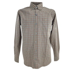Camisa Masculina Texas Farm Plus Size Manga Longa Xadrez Caramelo/Verde/Azul Ref: CAL558