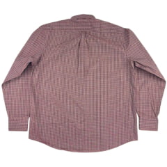 Camisa Masculina Texas Farm Plus Size Manga Longa Xadrez Lilás/Azul Ref: CAL505