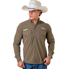 Camisa Masculina Texas Farm UV50+ Explorer Manga Longa Verde REF:CAL651 Camisa Masculina Texas Farm UV50+ Explorer Manga Longa Verde REF:CAL651