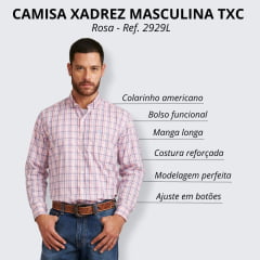 Camisa Masculina TXC Custom Rosa e Azul - Ref: 2941L