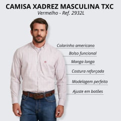 Camisa Masculina TXC Custom Vermelho e Verde - Ref: 2718L