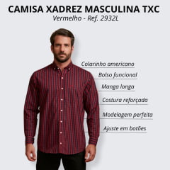 Camisa Masculina TXC Custom Vermelho Manga Longa - Ref: 2932L