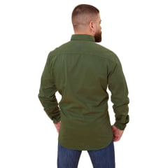 Camisa Masculina TXC Extra Verde Militar Manga Longa Com Logo Em Crú Costurada REF: 29160L