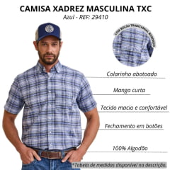 Camisa Masculina TXC Manga Curta Flame Xadrez Verde REF: 29410C