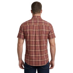 Camisa Masculina TXC Manga Curta Tricoline Worker Xadrez Vinho/Bordô Ref:29729C