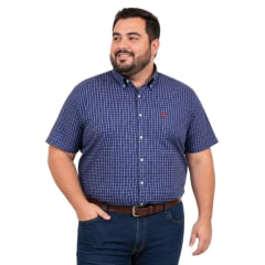Camisa Masculina TXC Manga Curta X-Size Xadrez Azul Marinho Ref: 2712CPX3