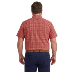 Camisa Masculina TXC Manga Curta X-Size Xadrez Vermelho Com Logo Bordado Ref: 2712CP