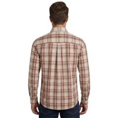 Camisa Masculina TXC Manga Longa Regular Tricoline Xadrez Bege Claro/Marrom 29511L