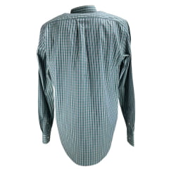 Camisa Masculina TXC Manga Longa Regular Tricoline Xadrez Verde Com Logo Bordado Laranja No Bolso Ref:29267L