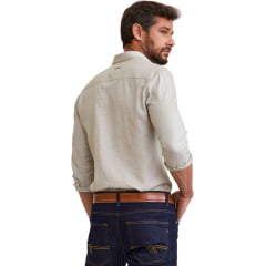 Camisa Masculina TXC Manga Longa Slim Maquinetado Verde Militar Ref: 29430L