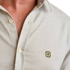 Camisa Masculina TXC Manga Longa Slim Maquinetado Verde Militar Ref: 29430L
