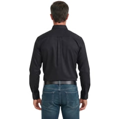 Camisa Masculina TXC Oxford Manga Longa Preto Logo Preto Ref:29140L