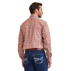 Camisa Masculina TXC Regular M. Longa Tricoline Xadrez Laranja REF: 29367L