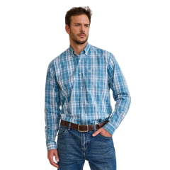 Camisa Masculina TXC Regular Manga Longa Tricoline Xadrez Verde REF: 29379L