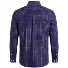 Camisa Masculina TXC Regular Manga Longa Tricoline Xadrez Azul Marinho/Vermelho Ref:29535L