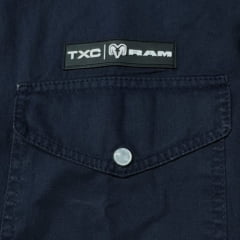 Camisa Masculina TXC RAM Sarja Marinho Manga Curta Botões De Pressão Logo Aplicado - REF:RAM29223C