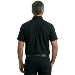 Camisa Masculina TXC RAM Sarja Preto Manga Curta Bolsos Botões De Pressão Logo Aplicado - REF:RAM29223C
