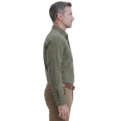 Camisa Masculina TXC RAM Tecido Sarja Verde Militar Manga Longa Bolsos E Botões Logo Aplicado - Ref: RAM29222L