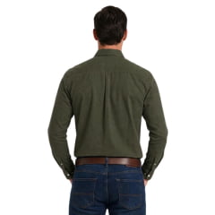 Camisa Masculina TXC Worker Sarja Manga Longa Verde Militar Logo Bordado Ref:29222L