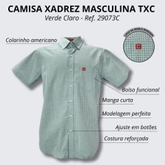 Camisa Masculina TXC Xadrez Verde Claro - Ref. 29066C