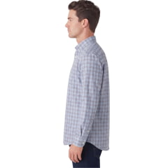 Camisa Masculina Wrangler Tricoline FT Manga Longa Xadrez Azul Bebê E Laranja REF:WLS200UN