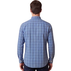 Camisa Masculina Wrangler Tricoline FT Manga Longa Xadrez Azul - REF:WLS194UN