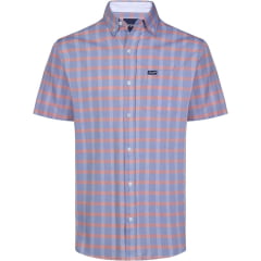 Camisa Masculina Wrangler Tricoline FT Xadrez Azul E Rosa Ref.WLS130