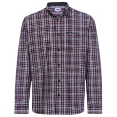 Camisa Masculina Wrangler Manga Longa Tricoline FT Xadrez Vermelho E Preta Ref.WLS178