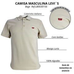 Camisa Polo Masculina Levi's Bege Ref:LB0030156