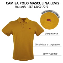 Camisa Pólo Masculina Levi's Manga Curta Mostarda REF: LB003-7013