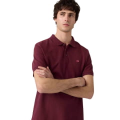 Camisa Polo Masculina Levi's Manga Curta Bordô Com Logo Ref:LB0030163