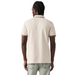Polo Masculina Levi's Off White Com Detalhe Na Gola E Logo Bordada Ref:LB0031003