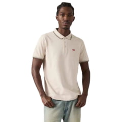 Polo Masculina Levi's Off White Com Detalhe Na Gola E Logo Bordada Ref:LB0031003 Polo Masculina Levi's Off White Com Detalhe Na Gola E Logo Bordada Ref:LB0031003