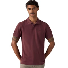 Camisa Polo Masculina Levi's Piquet 100% Algodão Standard Fit Vinho Logo Bordado REF:005FM0032