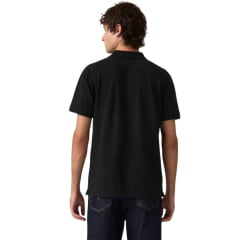 Camisa Polo Masculina Levi's Preto Com Logo Pequeno Em Preto Ref:005FM0002