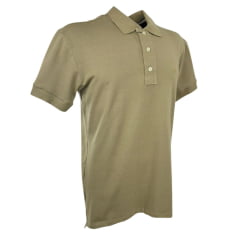 Camisa Polo Masculina Moiadeiros Caqui Com Logo Bordada Em Bege REF: CPM2046