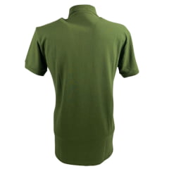 Camisa Polo Masculina Moiadeiros Verde Exército Manga Curta Com Logo Verde Ref.CPM2039