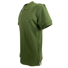 Camisa Polo Masculina Moiadeiros Verde Exército Manga Curta Com Logo Verde Ref.CPM2039