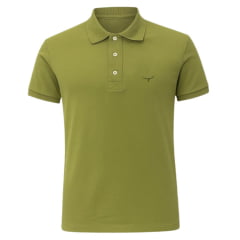 Camisa Polo Masculina Os Moiadeiros Manga Curta Verde Abacate Com Logo Verde Ref:CPM2068