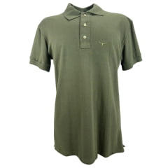 Camisa Polo Masculina Os Moiadeiros Verde Musgo Com Logo Bordado Ref:CPM2053